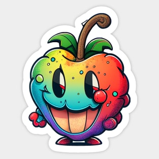 Colourful cartoon apple Sticker